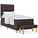 Letto Box Spring con Materasso e Panchina Marrone Scuro 100x200 cm Tessuto - Foto miniatura 4