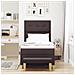 Letto Box Spring con Materasso e Panchina Marrone Scuro 100x200 cm Tessuto - Foto miniatura 5
