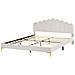 Letto Velluto Sauvian 180 X 200 Cm Bianco Sporco - Foto miniatura 3