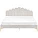 Letto Velluto Sauvian 180 X 200 Cm Bianco Sporco - Foto miniatura 4