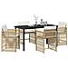 Set da Pranzo per Giardino 5 pcs Beige polyrattan - Foto miniatura 3