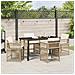 Set da Pranzo per Giardino 5 pcs Beige polyrattan - Foto miniatura 4
