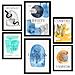 Set Di 6 Stampe Sentimenti Incorniciati Con Illustrazioni Di Design Per Decorare Le Pareti Della Tua Casa, Della Tua Stanza, Del Tuo Ufficio, Del Tuo Negozio Di Pittura A3 & A4 Cornice Nera - Foto miniatura 1