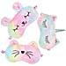 Set Di Mascherine Per Dormire In Peluche Colorate - Coniglio, Unicorno, Gatto - Copriocchi Oscuranti 3 Pezzi - Foto miniatura 1