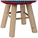 Sgabello In Cotone Intrecciato E Legno Blu 32x32x44h - Foto miniatura 7