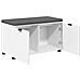 Panca per ingresso con cuscino con porta Bianco 80 x 38 x 46 cm - Foto miniatura 5