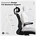 Sedia Da Ufficio - Sedia Ergonomica Con Poggiatesta, Supporto Lombare, Braccioli Ripiegabili E Funzione Dondolo 140°, Colore Nero - Foto miniatura 5