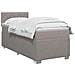 Letto box spring con materasso Tortora 90 x 190 cm Tessuto - Foto miniatura 8