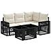 Set Divano da Giardino 5 pz Nero e Bianco Crema polyrattan - Foto miniatura 1