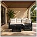 Set Divano da Giardino 5 pz Nero e Bianco Crema polyrattan - Foto miniatura 8