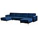 Divano A U Aberdeen Blu Marino Velluto Reversibile - Foto miniatura 7
