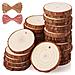 Legno Fette 30 Pc 5-6cm Forato Hole Natural Unfinished Registro Cerchi Di Legno Per Diy Crafts Di Nozze Decorazioni Di Natale Ornamenti Con Omaggi - Foto miniatura 1