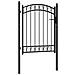 Cancello Per Recinzione Ad Arco In Acciaio 100x125 Cm Nero - Foto miniatura 2