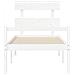 Letto per Anziani con Testiera Bianco Single in Legno Massello - Foto miniatura 4