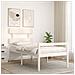 Letto per Anziani con Testiera Bianco Single in Legno Massello - Foto miniatura 9