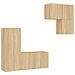 Mobili Tv A Muro 4pz Rovere Sonoma In Legno Multistrato - Foto miniatura 2