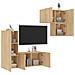 Mobili Tv A Muro 4pz Rovere Sonoma In Legno Multistrato - Foto miniatura 1