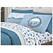 Completo Lenzuola Letto Pensieri Delicati 100% Cotone Disegno Oceano Singolo Bianco - Foto miniatura 1