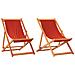 Sedie Da Spiaggia Pieghevoli 2 Pz In Tessuto Rosso - Foto miniatura 2