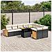 Set Divani Da Giardino 10pz Con Cuscini In Polyrattan Nero - Foto miniatura 3