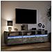 Mobile TV a Parete con LED Grigio Cemento 180x31x45 cm - Foto miniatura 8