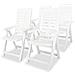 Sedie Reclinabili Da Giardino 4 Pz In Plastica Bianche - Foto miniatura 2