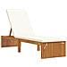 Lettino prendisole con cuscino 200x55x30 cm in legno massello di acacia - Foto miniatura 1