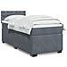 Giroletto a Molle con Materasso Grigio Scuro 90x190 cm Velluto - Foto miniatura 2