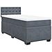 Giroletto a Molle con Materasso Grigio Scuro 90x190 cm Velluto - Foto miniatura 3
