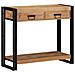 vitaXL Tavolino Consolle Nero 90x33x75 cm Legno massello di acacia e Metallo - Foto miniatura 1