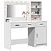 Set di 2 pezzi di toeletta  con LED in legno ingegnerizzato bianco - Foto miniatura 3