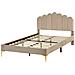 Letto Velluto Sauvian 120 X 200 Cm Tortora - Foto miniatura 3