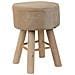 Sgabello In Legno Rivestito In Tessuto Marrone 32x32x44h - Foto miniatura 1