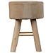 Sgabello In Legno Rivestito In Tessuto Marrone 32x32x44h - Foto miniatura 3