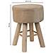 Sgabello In Legno Rivestito In Tessuto Marrone 32x32x44h - Foto miniatura 4