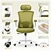 Sedia Ergonomica Per Ufficio - Sedia Da Scrivania In Rete Con Poggiatesta, Supporto Lombare, Braccioli Ribaltabili E Funzione Dondolo 140°, Verde - Foto miniatura 4