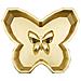 Vassoio Butterfly In Resina Dorata A Forma Di Farfalla 20,5x17,5 Cm - Foto miniatura 1