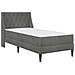 Struttura letto con materasso Grigio scuro 90 x 200 cm Velluto - Foto miniatura 3