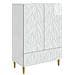 Credenza Bianco Lucido 66 x 34,5 x 95 cm Legno ingegnerizzato - Foto miniatura 1