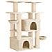 Albero per gatti con pali per graffiare in sisal 2 pz Crema - Foto miniatura 1