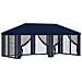 Copertura Gazebo con Pareti Laterali 6 x 3 m Blu Poliestere 190 - Foto miniatura 1