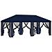 Copertura Gazebo con Pareti Laterali 6 x 3 m Blu Poliestere 190 - Foto miniatura 4
