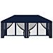 Copertura Gazebo con Pareti Laterali 6 x 3 m Blu Poliestere 190 - Foto miniatura 5