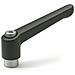 Ganter Norm Elementi Regolabili Leva Di Bloccaggio Con Filettatura Femmina In Acciaio Inox, Nero, Strukturmatt, Gn 300.1ã? â ã¢â? ¬â? ? ã? â 63ã? â della M8ã? â della Sw - Foto miniatura 1