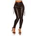 High Waist Wetlook Leggings Con Lacci Decorativi Nero M-l - Foto miniatura 5