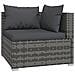 Set Divani Da Giardino 7 Pz Con Cuscini In Polyrattan Grigio - Foto miniatura 4