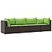 Set Mobili Da Giardino 4 Pz Con Cuscini In Polyrattan Marrone - Foto miniatura 1