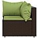 Set Mobili Da Giardino 4 Pz Con Cuscini In Polyrattan Marrone - Foto miniatura 3