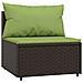 Set Mobili Da Giardino 4 Pz Con Cuscini In Polyrattan Marrone - Foto miniatura 4