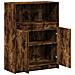 Credenza con LED Rovere Fumo 72x34x100 cm in Legno Multistrato - Foto miniatura 4